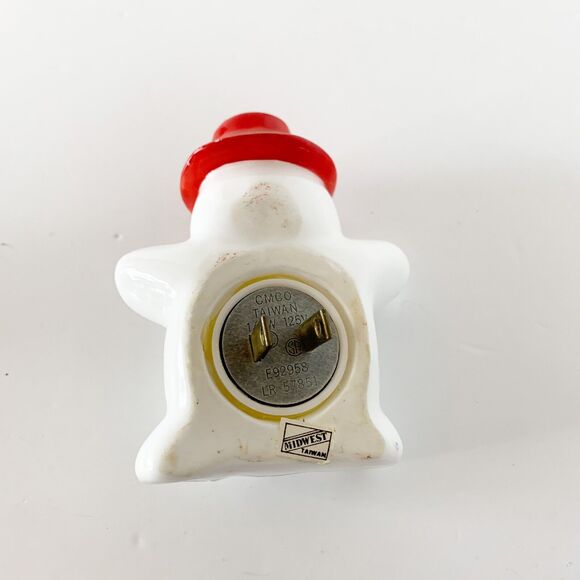 Vintage Snowman Plug In Light Christmas Midwest of Cannon Falls Ceramic Night - Picture 3 of 5